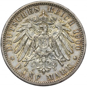Germany, Baden, Friedrich I, 5 Mark Karlsruhe 1900 G