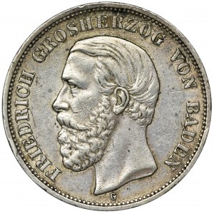 Germany, Baden, Friedrich I von Baden, 5 Mark Karlsruhe 1899 G - RARE