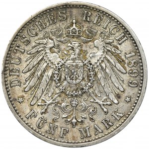 Niemcy, Badenia, Fryderyk I Badeński, 5 Marek Karlsruhe 1899 G - RZADSZE