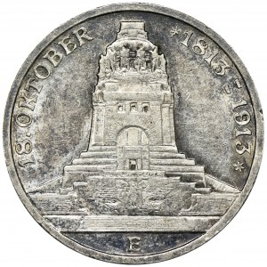 Germany, Saxony, Friedrich August III, 3 Mark Muldenhütten 1913 E