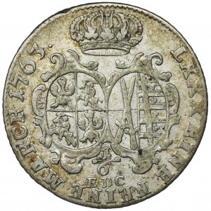 Augustus III of Poland, 1/6 Thaler Leipzig 1763 EDC