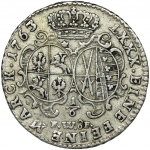 Augustus III of Poland, 1/6 Thaler Dresden 1763 FWôF