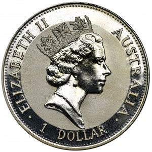 Australia, Elżbieta II, 1 Dolar 1992 - Kukabura