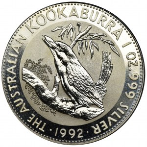 Australia, Elżbieta II, 1 Dolar 1992 - Kukabura