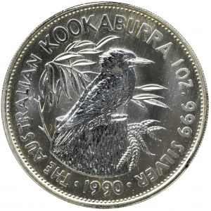 Australia, Elżbieta II, 5 Dolarów 1990 - Kukabura