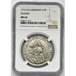 Augustus II the Strong, 2/3 Thaler (gulden) Dresden 1712 ILH - NGC MS62 - RARE