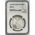 Rubel Warszawa 1842 MW - NGC MS62+ - PIĘKNA