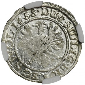 Silesia, Duchy of Liegnitz-Brieg-Wohlau, Georg III, Ludwig IV, Christian, 3 Kreuzer Brieg 1655 - NGC MS63