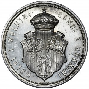 Medal na 300-lecie Unii Lubelskiej 1869 wybity w srebrze - RZADKOŚĆ
