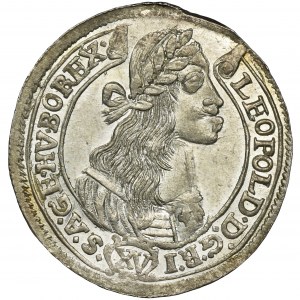 Węgry, Leopold I, 15 Krajcarów Kremnica 1675 KB