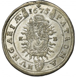 Hungary, Leopold I, 15 Kreuzer Kremnitz 1675 KB