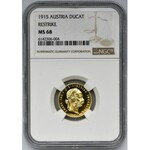 Austria, Franciszek Józef I, Dukat Wiedeń 1915, nowe bicie - NGC MS68