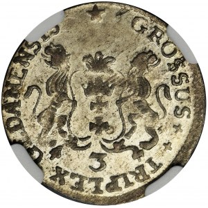 August III Sas, Trojak Gdańsk 1758 - NGC MS62