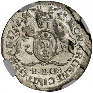 Poniatowski, Szóstak Gdańsk 1765 REOE - NGC MS62 - RZADKI