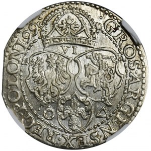 Zygmunt III Waza, Szóstak Malbork 1599 - NGC MS63 - mała głowa - PIĘKNY