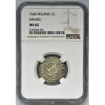 Sigismund I the Old, Groschen Danzig 1540 - NGC MS62