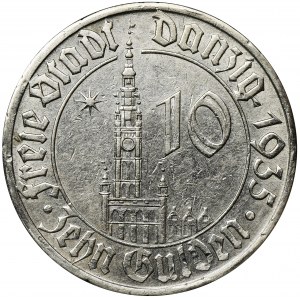 Wolne Miasto Gdańsk, 10 guldenów 1935 - RZADKIE
