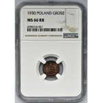 1 grosz 1930 - NGC MS66 RB