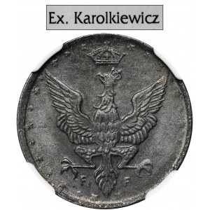 Królestwo Polskie, 10 fenigów 1918 - NGC MS65 - Ex.Karolkiewicz