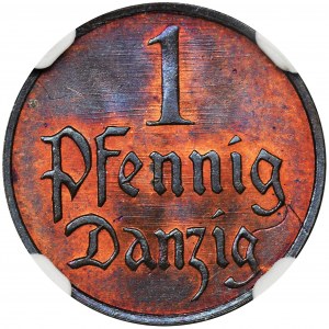 Free City of Danzig, 1 pfennig 1929 - NGC MS65 RB