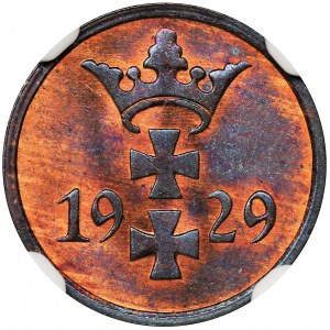 Free City of Danzig, 1 pfennig 1929 - NGC MS65 RB