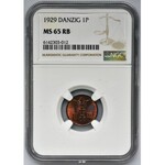 Free City of Danzig, 1 pfennig 1929 - NGC MS65 RB