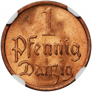 Free City of Danzig, 1 pfennig 1937 - NGC MS64 RD