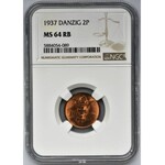 Free City of Danzig, 2 pfennige 1937 - NGC MS64 RB