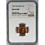 Free City of Danzig, 2 pfennige 1937 - NGC MS64 RB