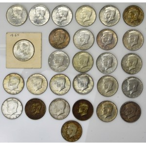 USA, lot of 50 cents 1965-1969 (28 pcs.) - SILVER