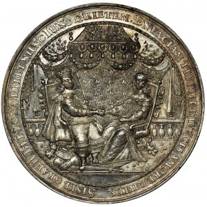 Władysław IV Waza, Medal zaślubinowy 1646 - RZADKI, PIĘKNY