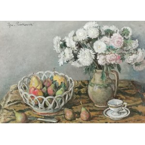 Ignacy PIEŃKOWSKI (1877-1948), Martwa natura z kwiatami i owocami