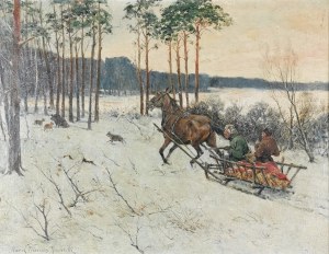 Karol WIERUSZ-KOWALSKI (1869-1953), Polowanie na grubego zwierza