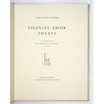 FREDRO Aleksander - Nieznany zbiór poezyj. W pergaminowej oprawie. Kraków 1929.