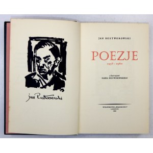 ROSTWOROWSKI Jan - Poezje 1958-1960. Z dedykacją autora. Z ilustracjami Marka Rostworowskiego. Londyn 1963.