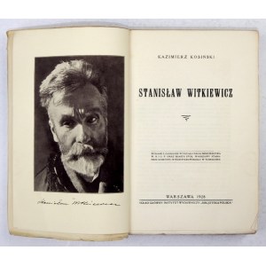 KOSIŃSKI Kazimierz - Stanisław Witkiewicz. Warszawa 1928. Skł. gł. Instytut Wyd. Bibljoteka Polska. 8, s. 542, tabl