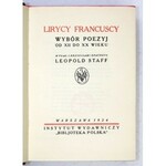 STAFF Leopold - Lirycy francuscy. Okładka A. S. Procajłowicza. Warszawa 1924
