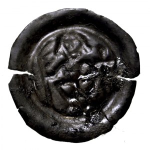 Zakon Krzyżacki, brakteat rycerz z tarczą, 1245, Toruń/Elbląg