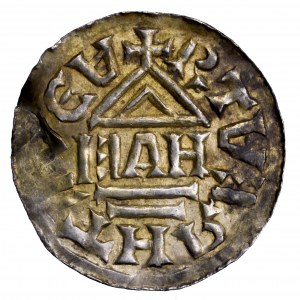 Czechy, Bolesław Chrobry, denar typu bawarskiego 1003-1004, Praga (?)