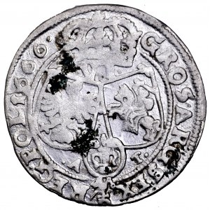 Jan II Kazimierz, szóstak 1666 AT, piękny, SMDLR