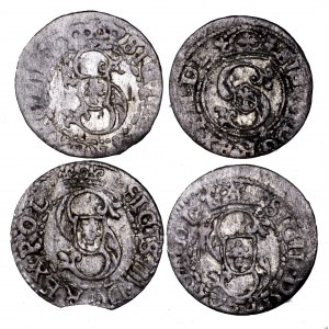 Zygmunt III Waza, zestaw 4 szelągów, Ryga