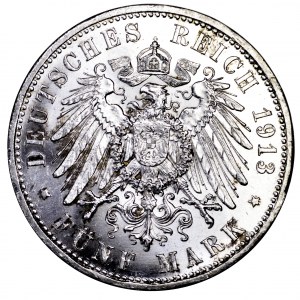 Niemcy, Prusy, 5 marek 1913 A, mundur - piękne