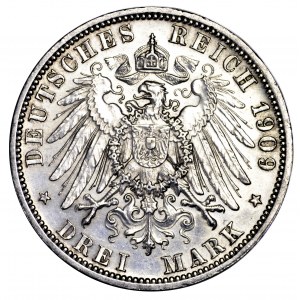 Niemcy, Prusy, 3 marki 1909 A