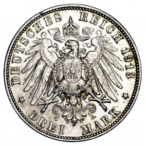 Niemcy, Hamburg, 3 marki 1913 J - najrzadsze