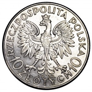 II Rzeczpospolita, 10 złotych 1932, Polonia, Londyn - bardzo ładne