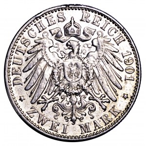 Niemcy, Prusy, 2 marki 1901 A, 200 lat Królestwa Prus