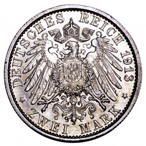 Niemcy, Prusy, 2 marki 1913 A, mundur - bardzo ładne