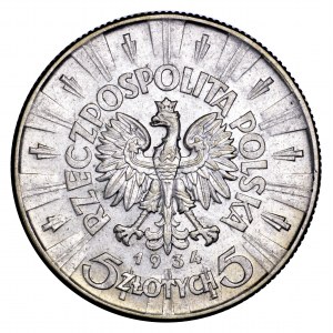 II Rzeczpospolita, 5 złotych 1934, Piłsudski