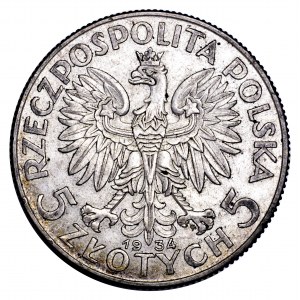 II Rzeczpospolita, 5 złotych 1934, Polonia - bardzo ładne