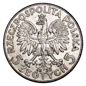 II Rzeczpospolita, 5 złotych 1933, Polonia